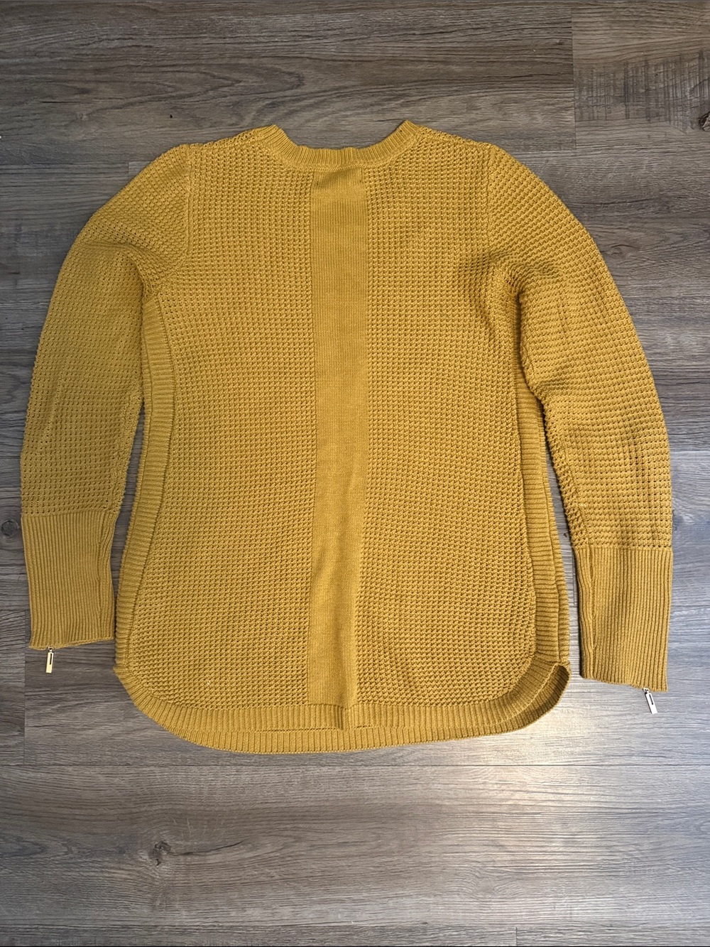 EUC Women’s Cynthia Rowley Active Sweater, Size M, Mustard Yellow, Zipper Detail - Picture 2 of 2